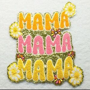 Walking on sunshine MaMa chenille iron on DIY patch
